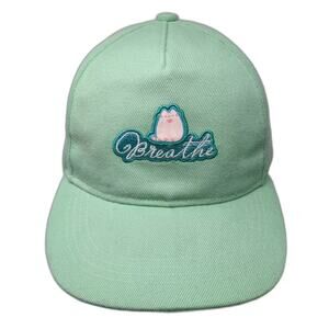 Pusheen 5 Panel Green Hat One Size Breathe Embroidered Adjustable Slideback